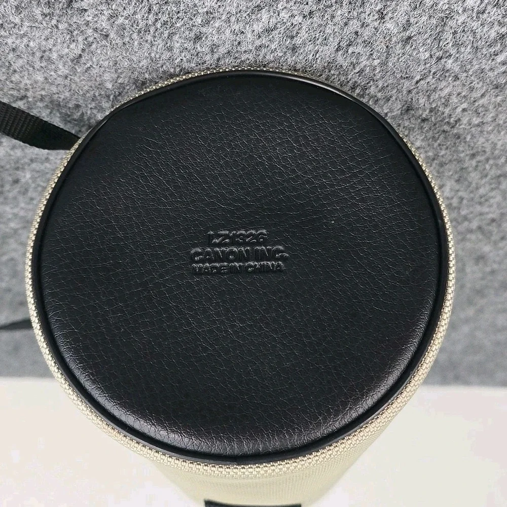 Canon Genuine LZ1326 Soft Lens Case Pouch w/ Shoulder Strap Beige Excellent